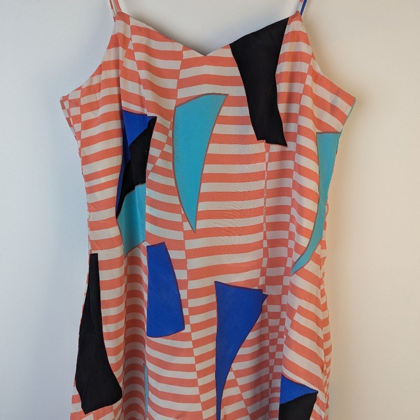 Vintage Silk Striped Summer Dress - XS