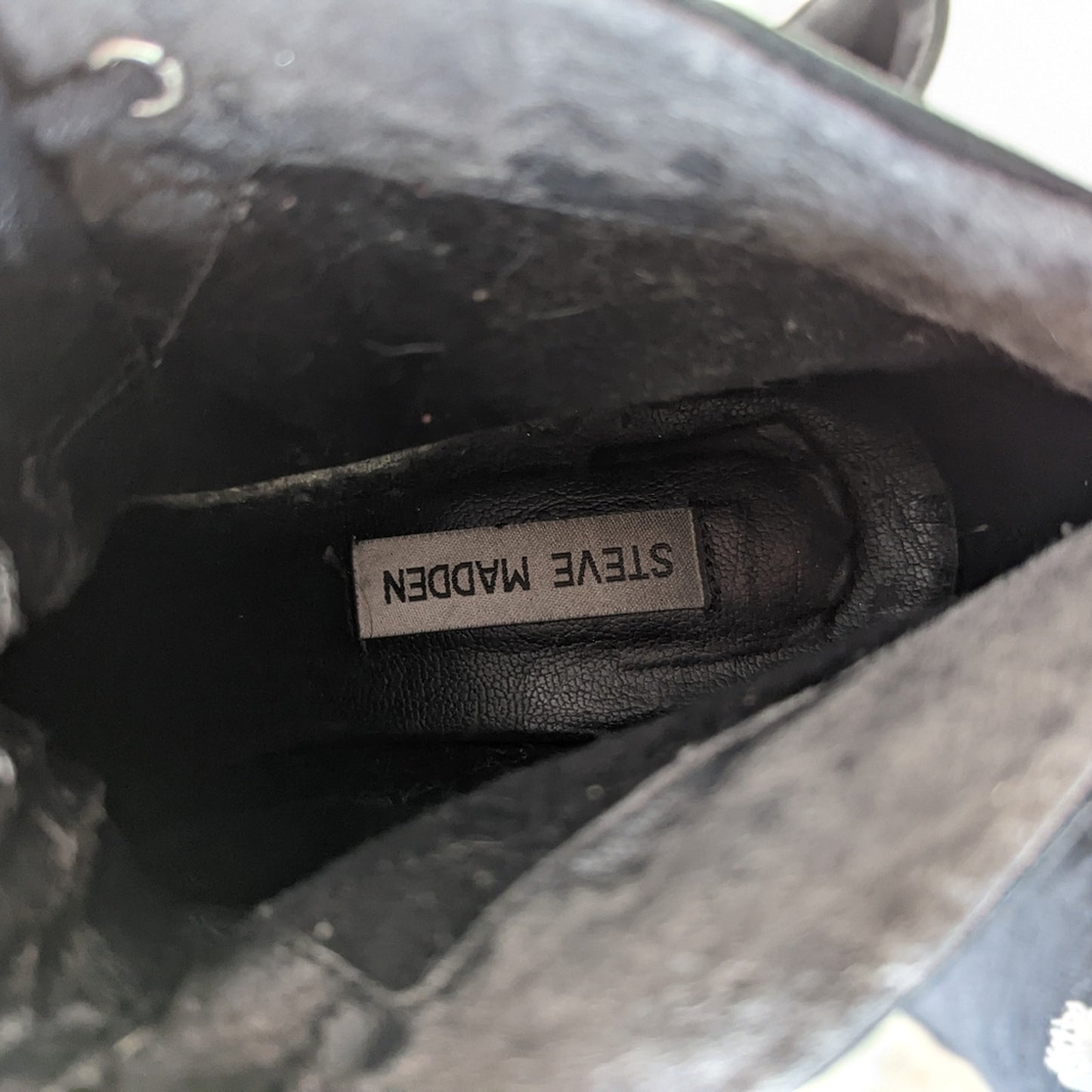 Steve Madden Raspy Black Suede Chunky Ankle Boots - 8.5