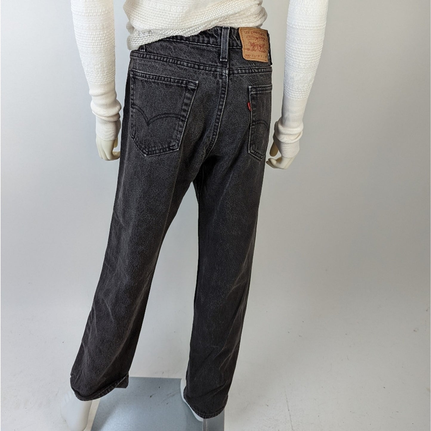 Vintage Y2K 505 Regular Fit Straight Leg Black Jeans - 36