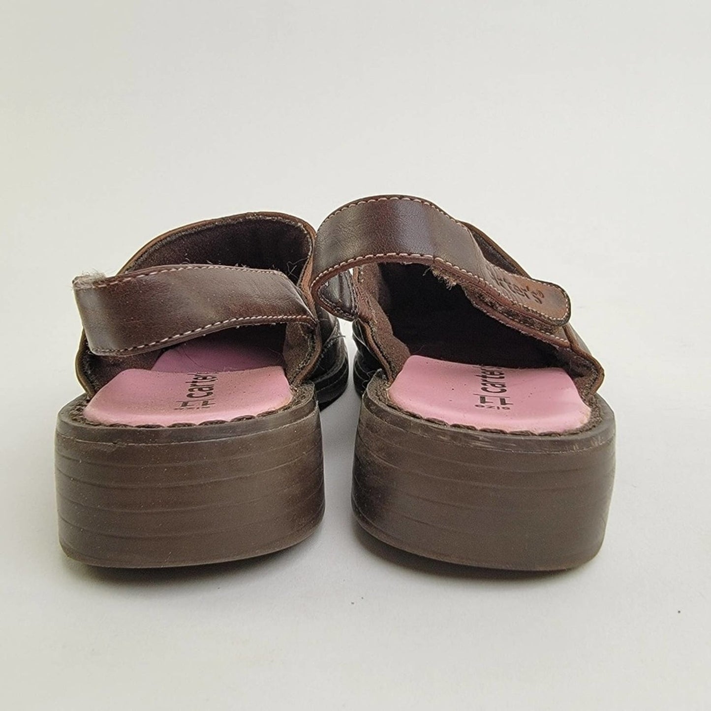 Carters Brown Leather Slingback Slip On Sandal Mules - 11 C