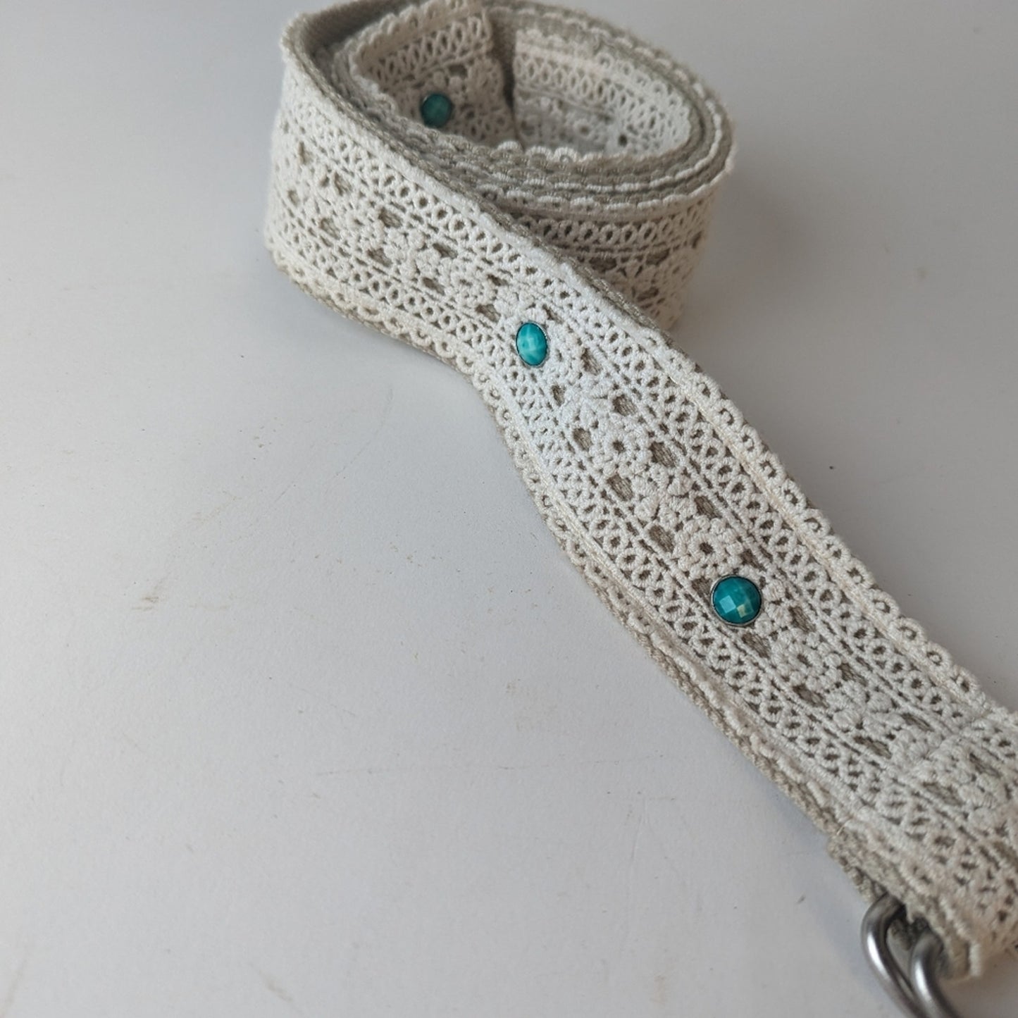 Boho Crochet Faux Turquoise Belt