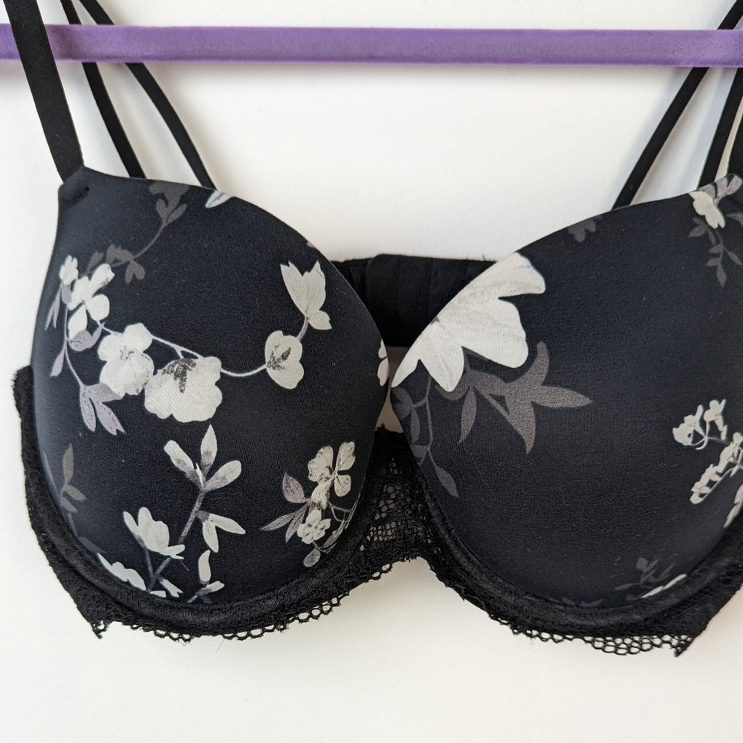 Auden Women's Floral Daydream Push Up Lace Demi Tee Shirt Bra