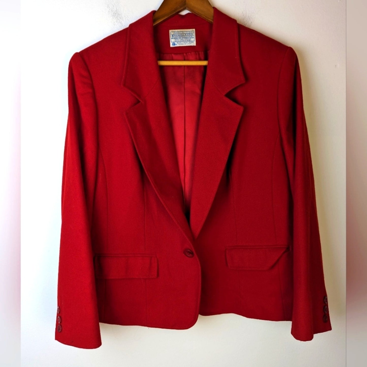 Vintage Pendleton Red Wool Blazer / 18R
