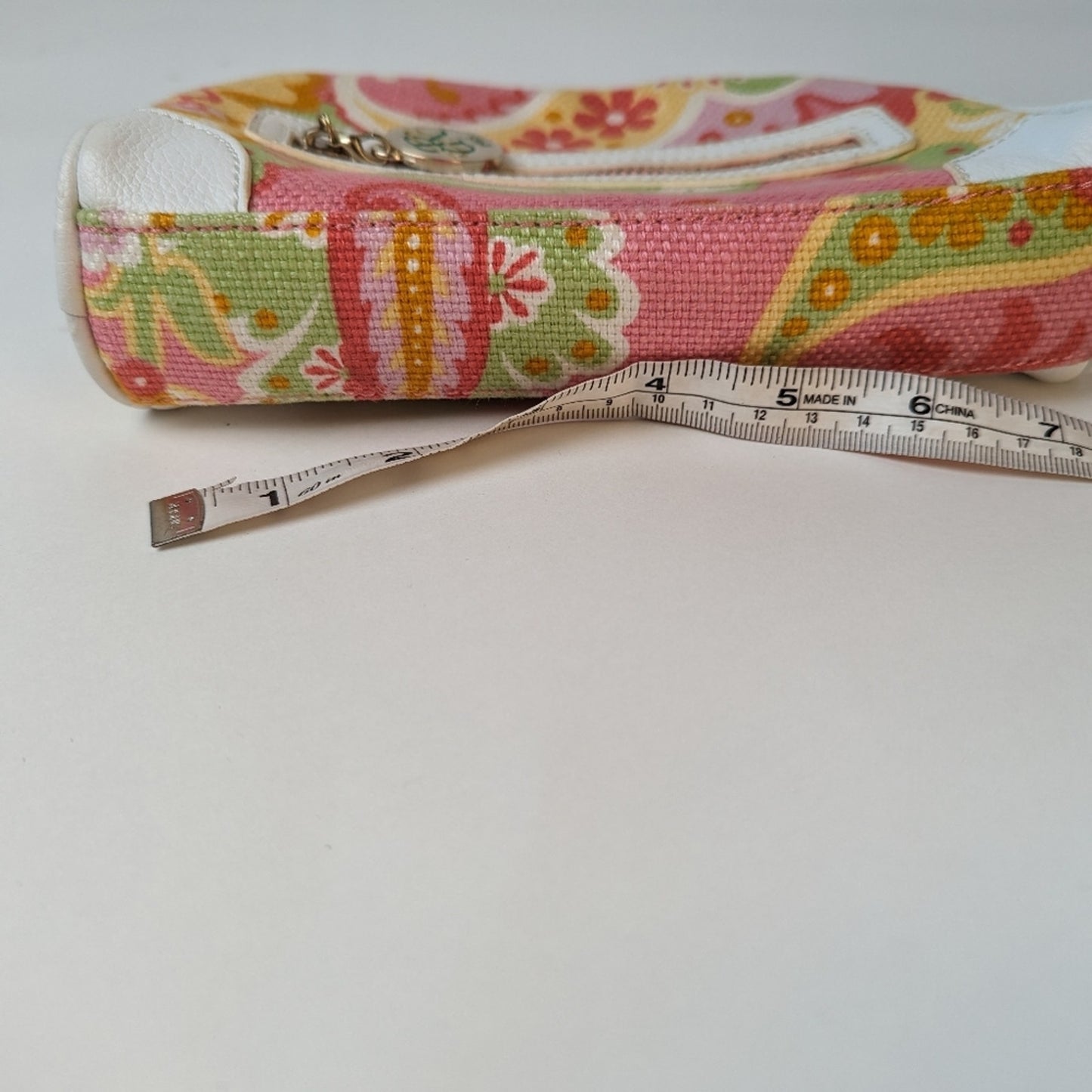 Spartina 449 Floral Linen & Leather Wristlet Bag
