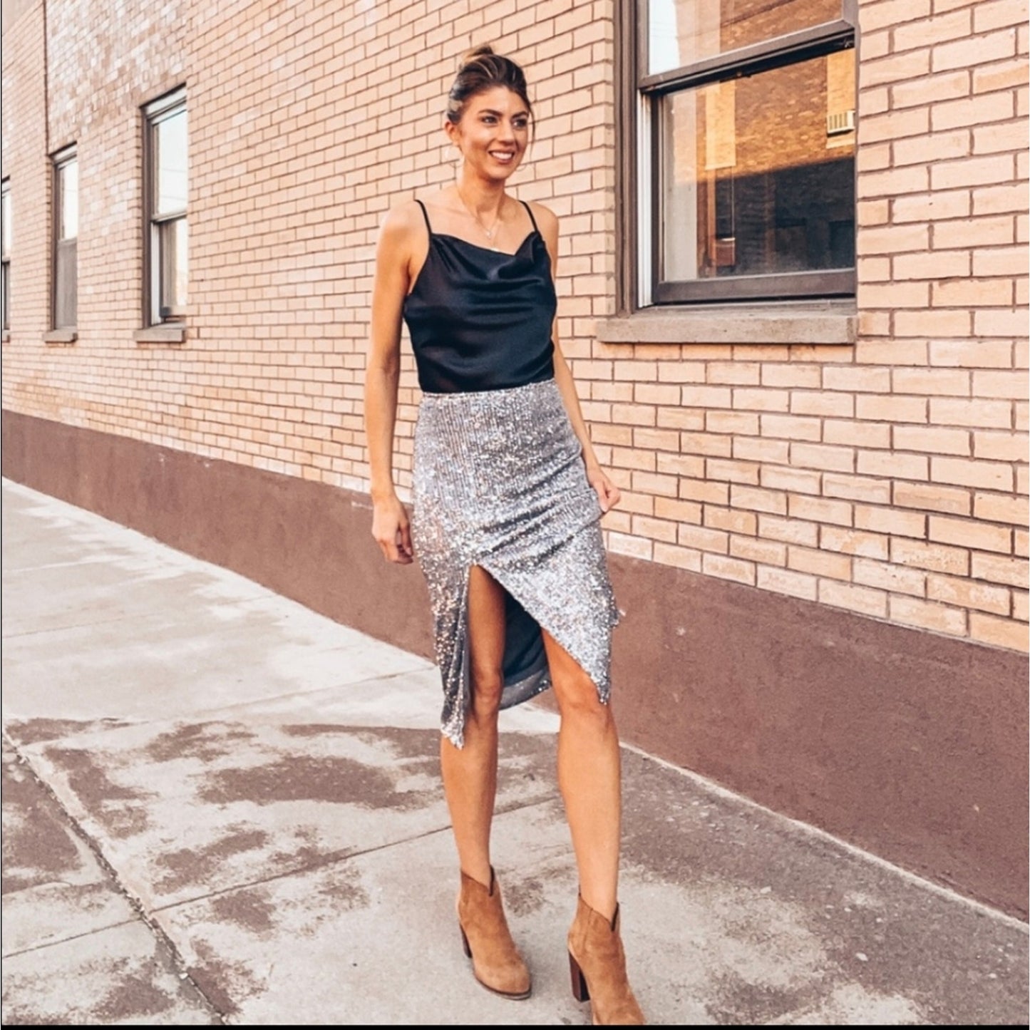 Dress Forum Silver Pencil Skirt S