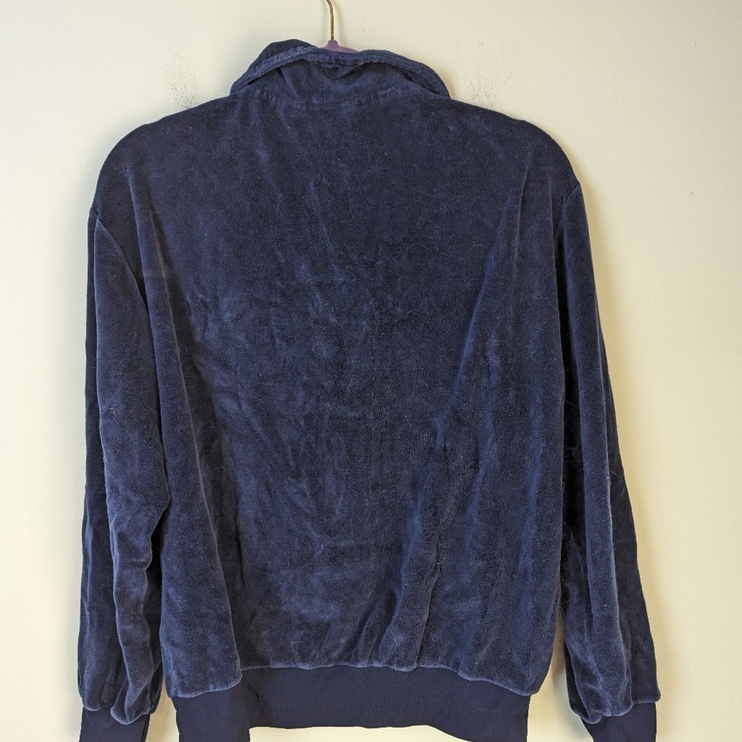 Vintage 70's Velour Blue Nabholz Sportables by Martin Burns Top - Large