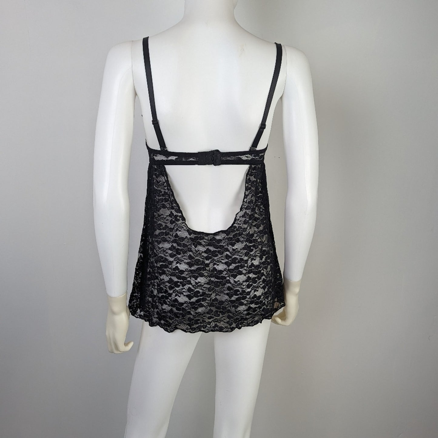 Victoria's Secret Black Lacey Babydoll Nightgown - Medium