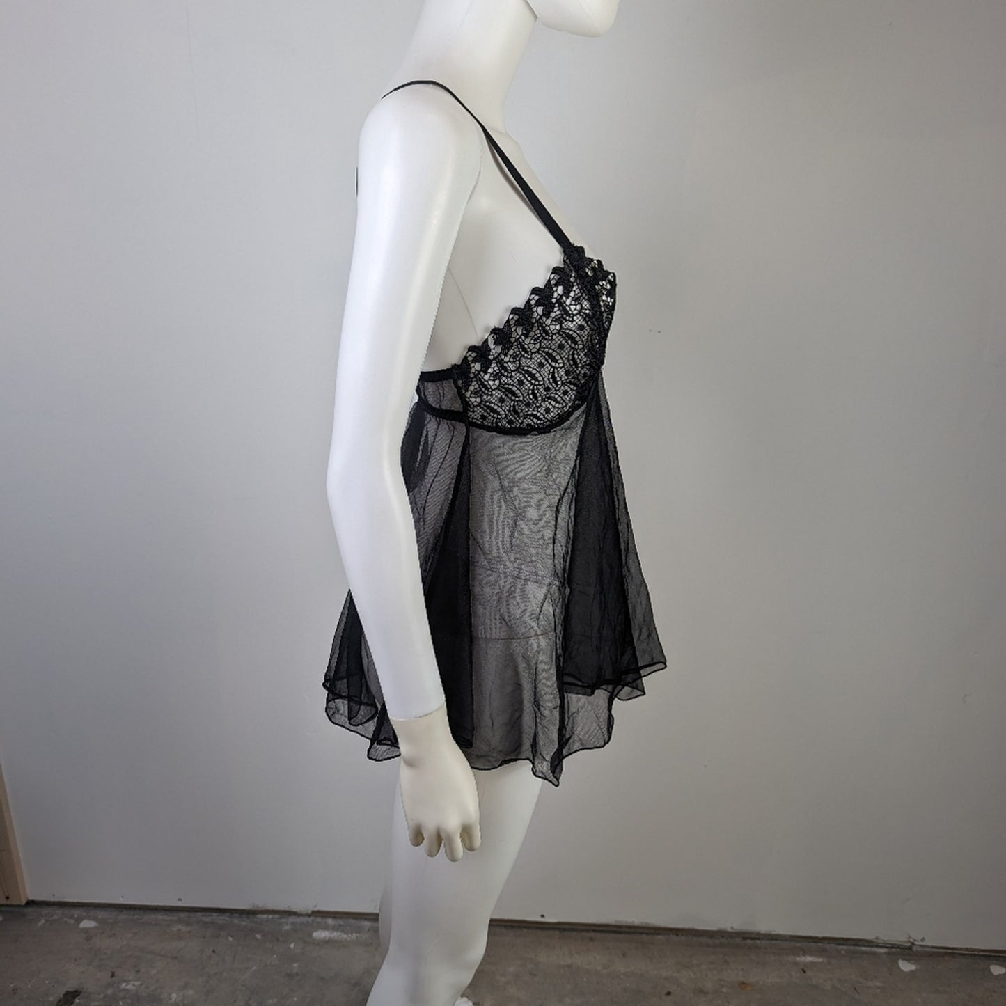 Black Lacey Babydoll Nightie - Large