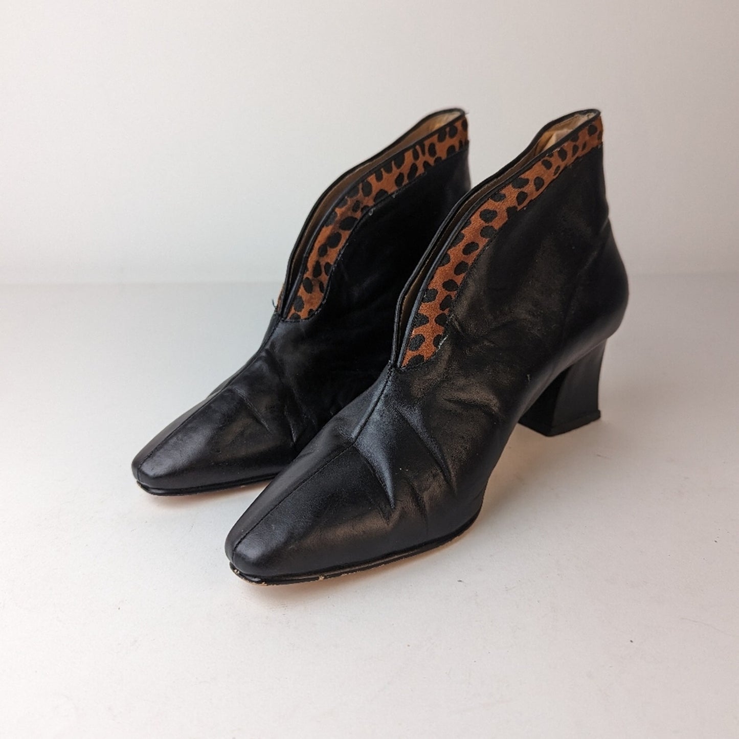 Vintage 80's Stefani Leather Ankle Boots - 7M