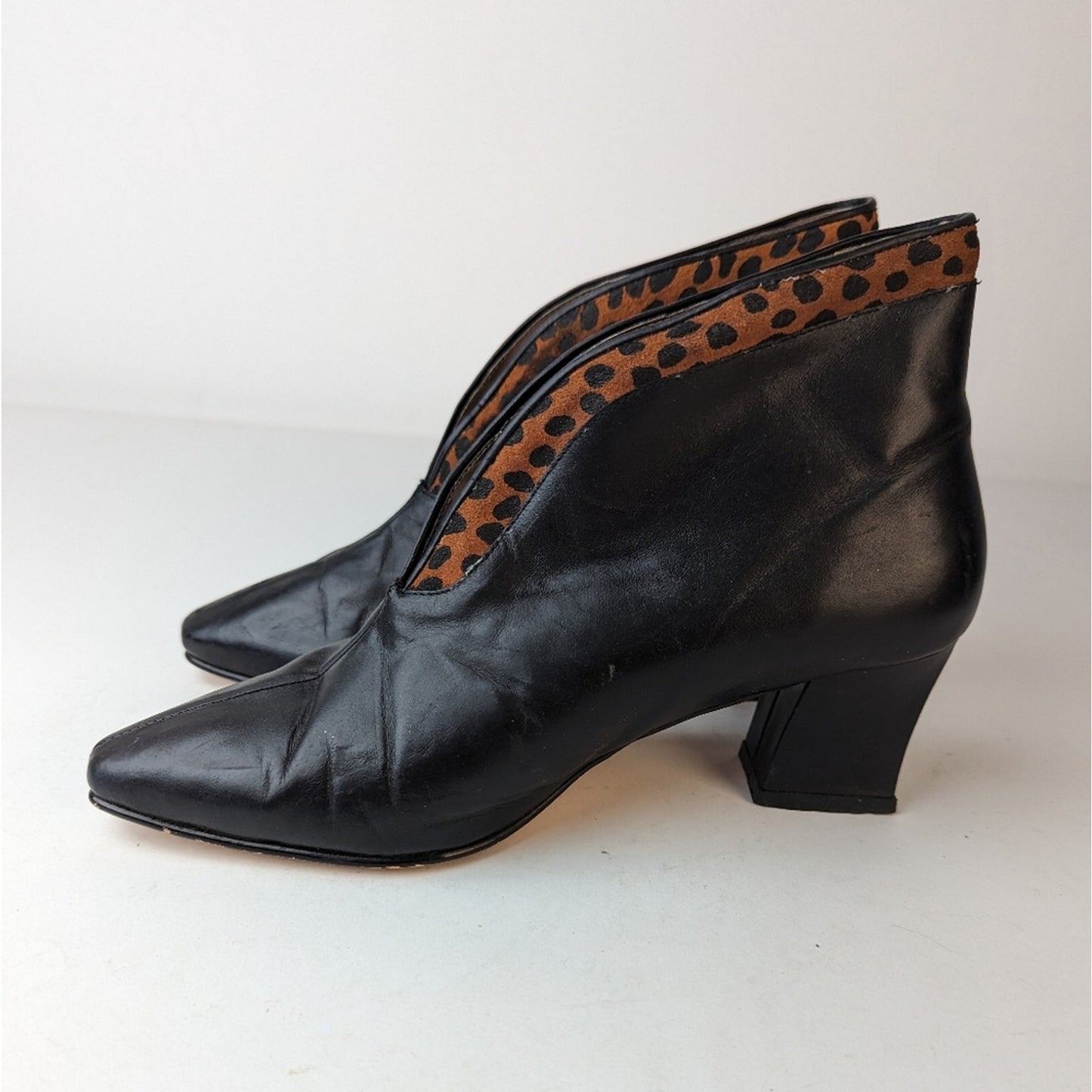 Vintage 80's Stefani Leather Ankle Boots - 7M