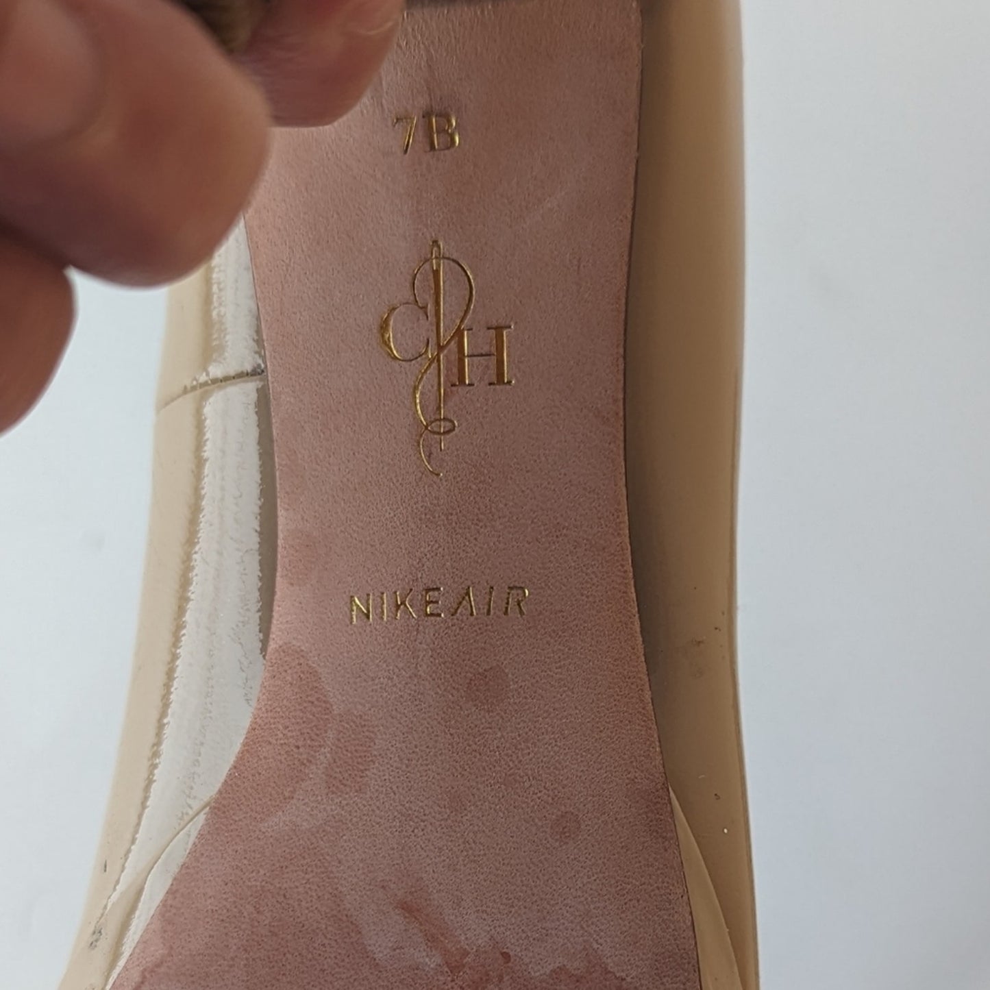 Cole Haan x Nike Air Nude Patent Leather Platform Heels / 7