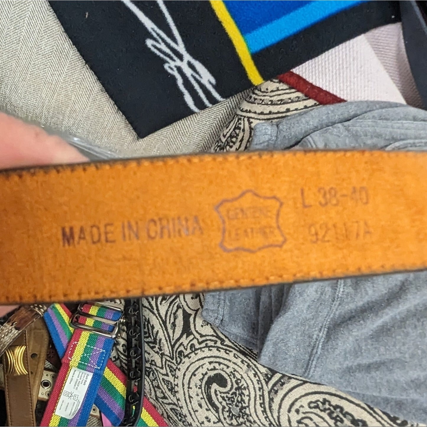 Vintage USA Eagle Leather Belt / Large