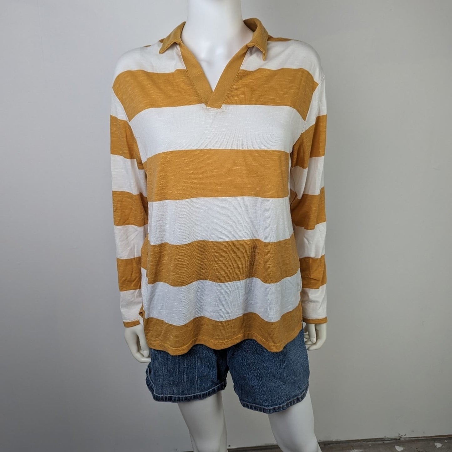 Wallflower Striped Polo Shirt M