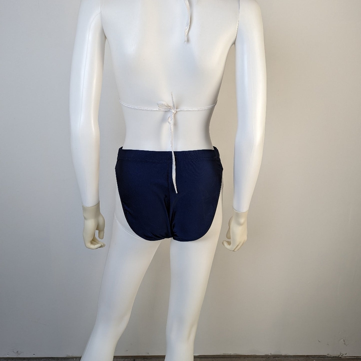 Navy Blue High Rise/ Cut Bikini Bottom - 6