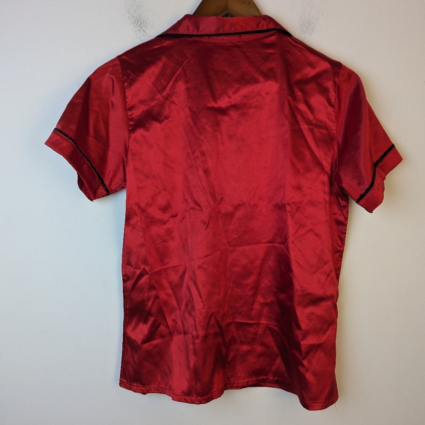 Top Shop Red Silky Pajama Top - 0