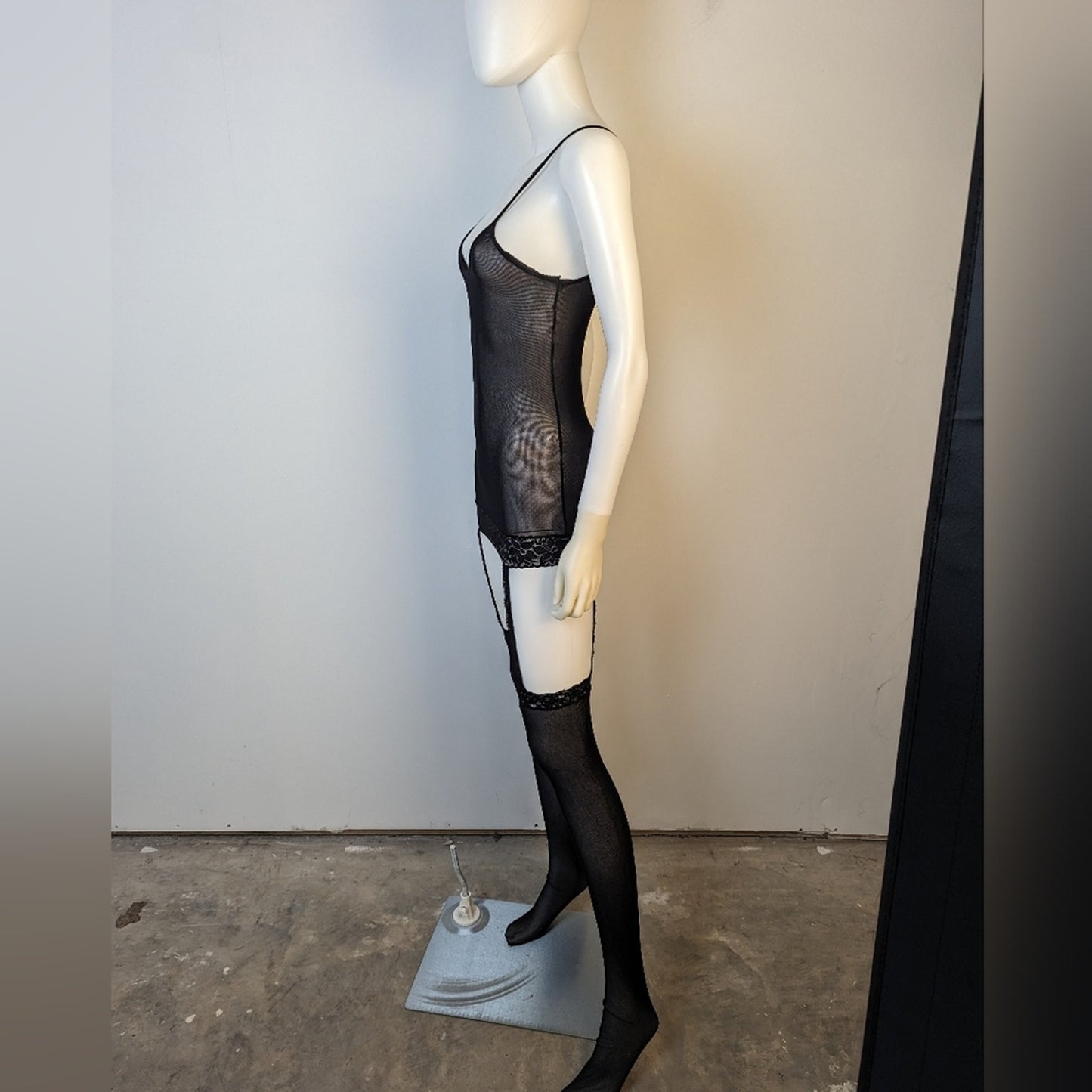 Sheer Nightgown with Attached Nylons