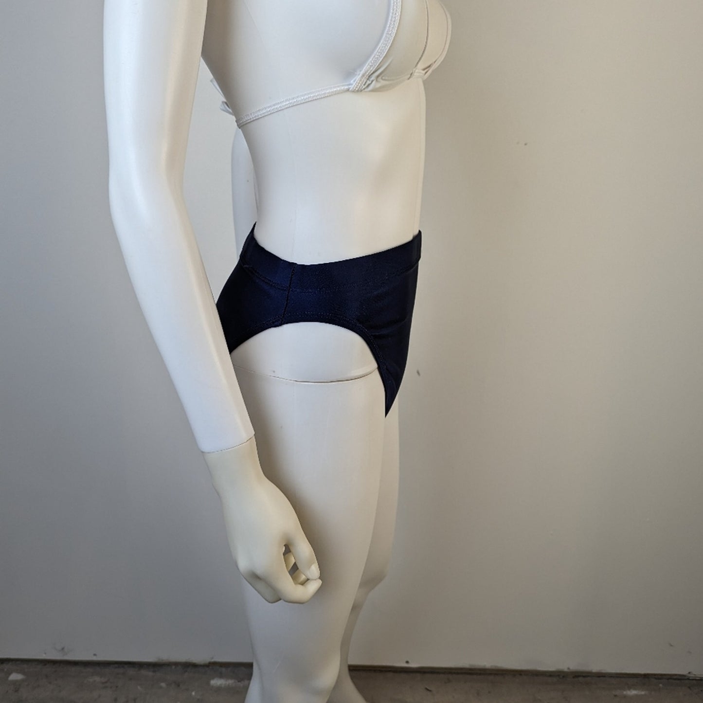 Navy Blue High Rise/ Cut Bikini Bottom - 6