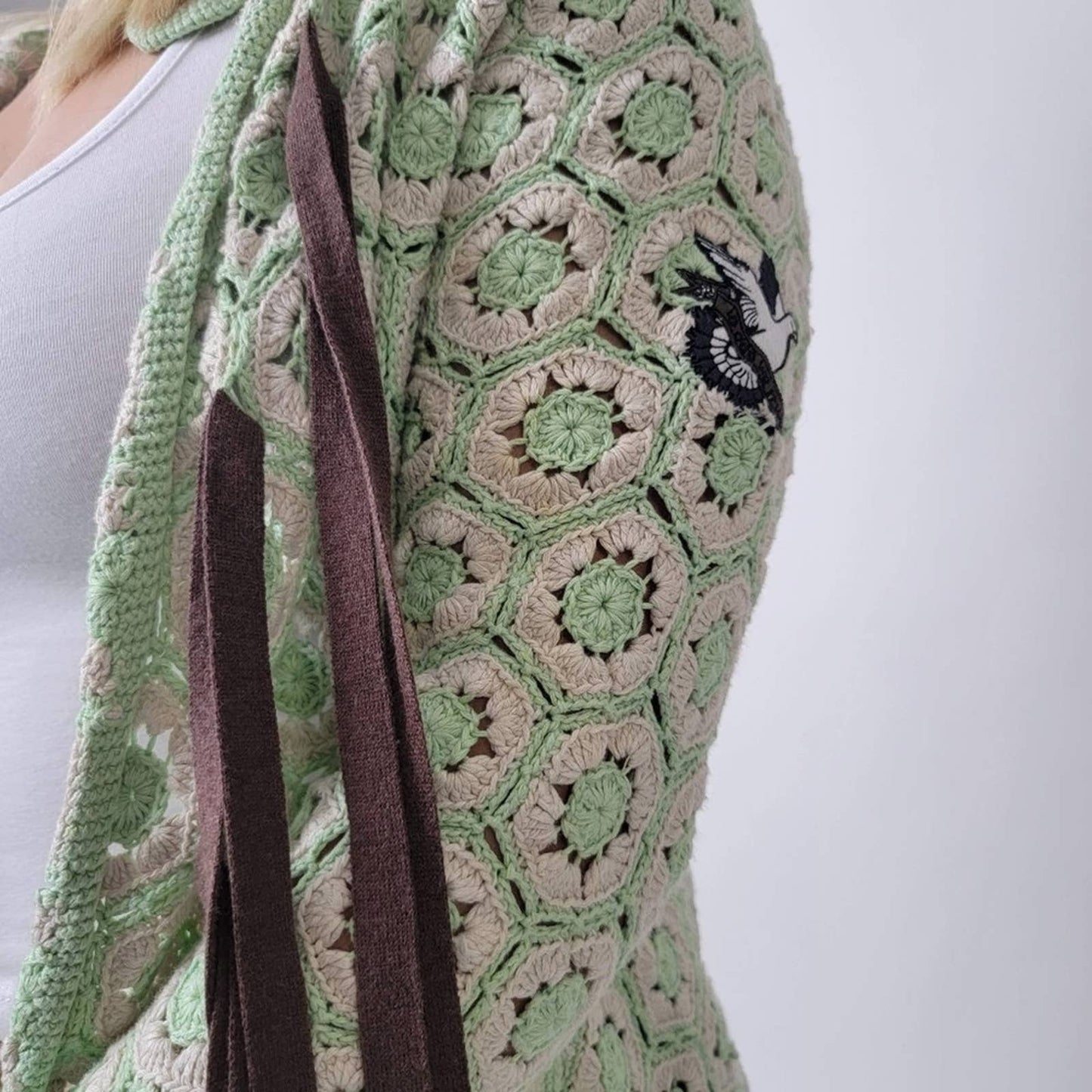 Odd Molly Crocheted Knit Cardigan