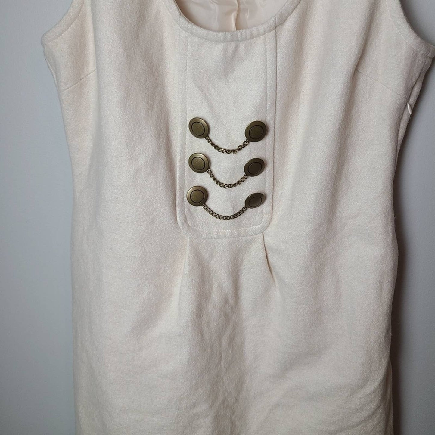 tulle Wool Military Cream Dress