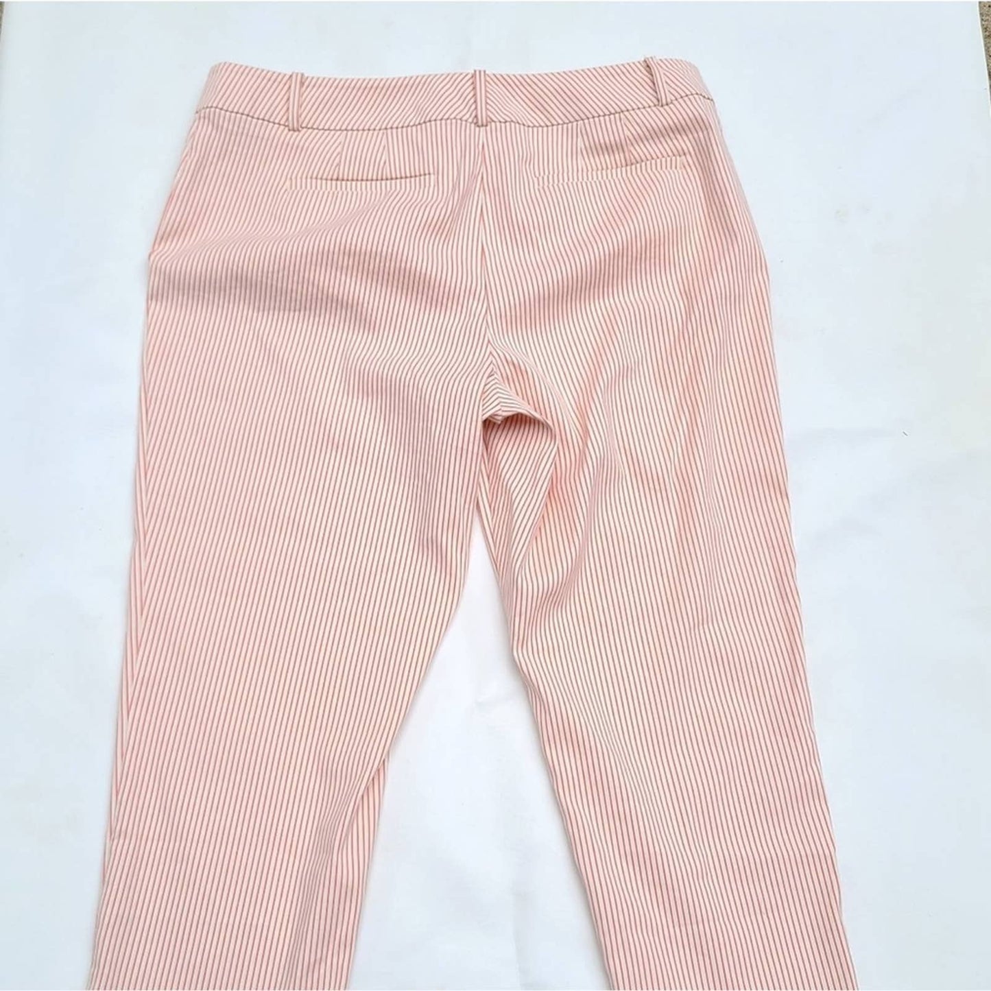 Ann Taylor Red and White Striped Cropped Pants