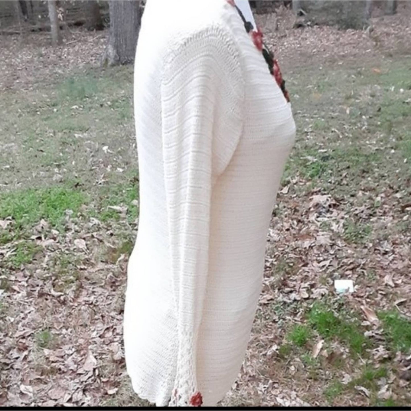 Michelle Renee Knit Crocheted Appliqued Sweater
