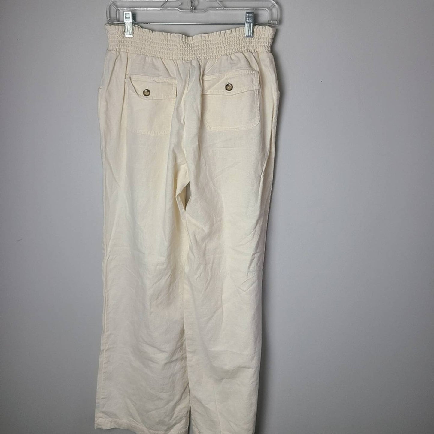 BCX Paperbag Cream Colored Linen Pants