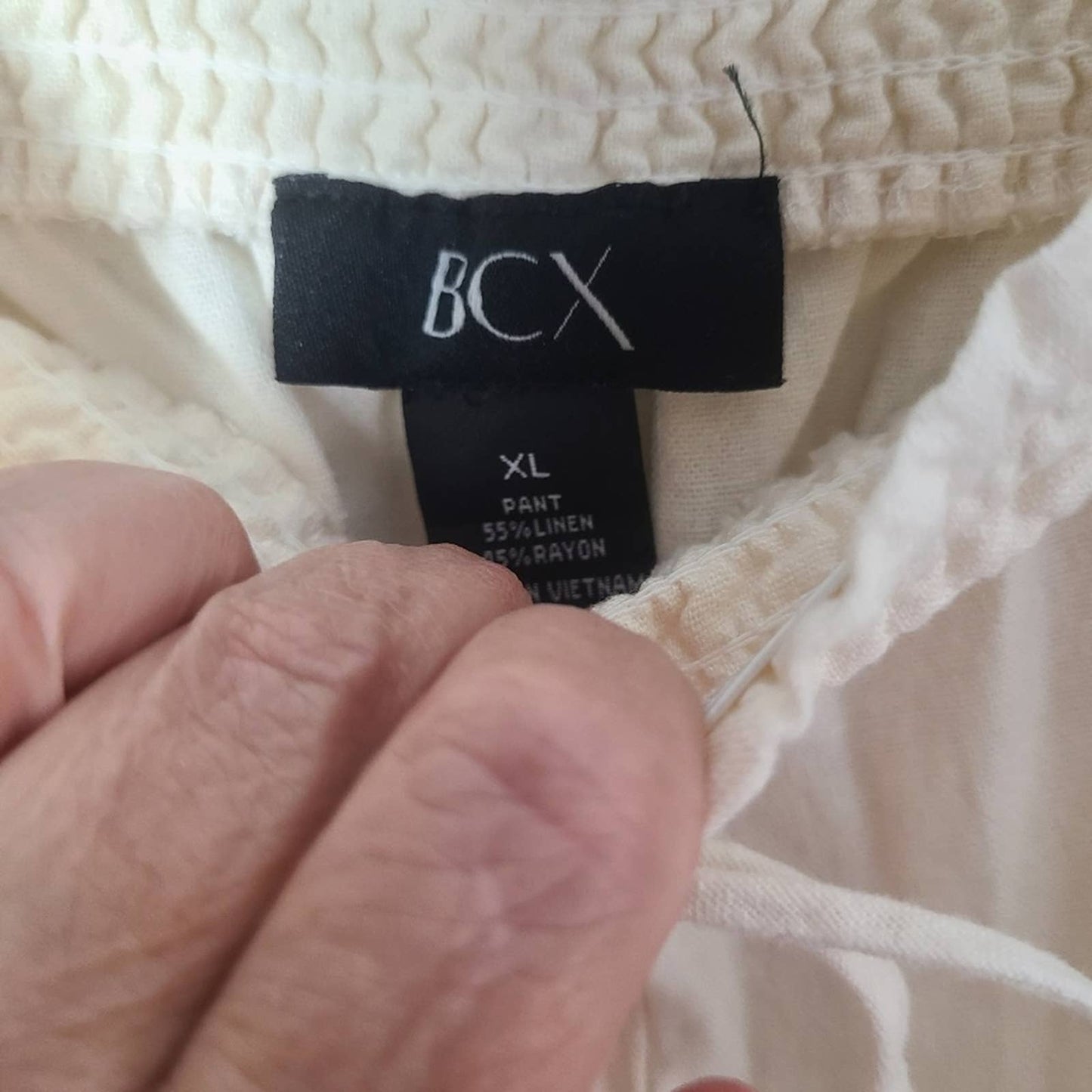 BCX Paperbag Cream Colored Linen Pants