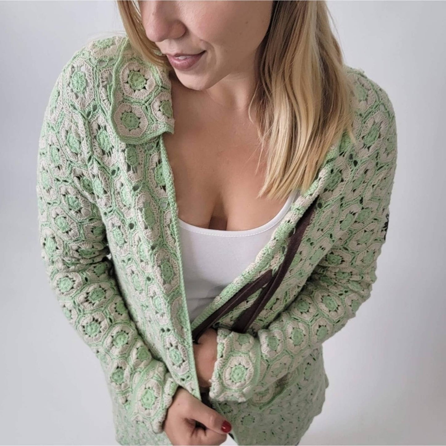 Odd Molly Crocheted Knit Cardigan