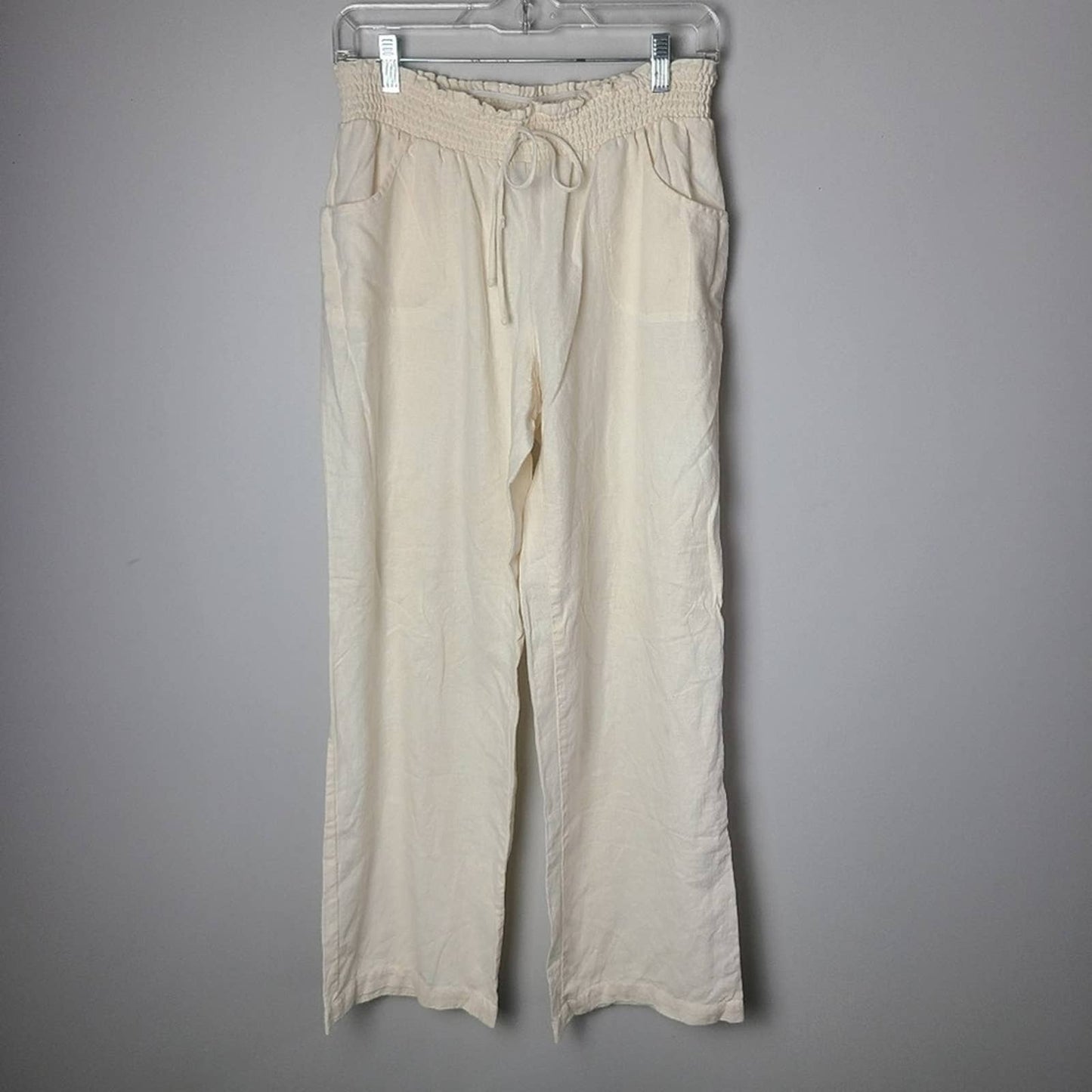BCX Paperbag Cream Colored Linen Pants