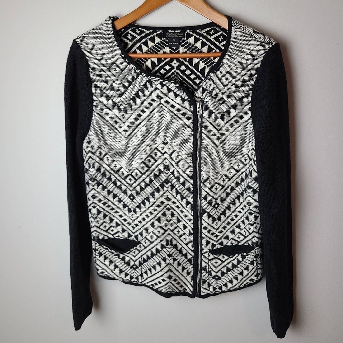 Lucky Brand Aztec Sweater Moto Jacket