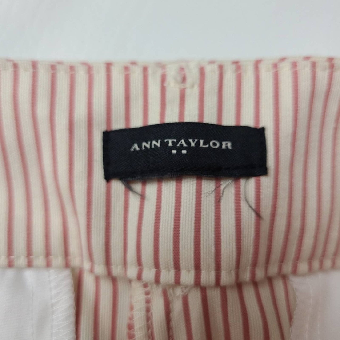 Ann Taylor Red and White Striped Cropped Pants