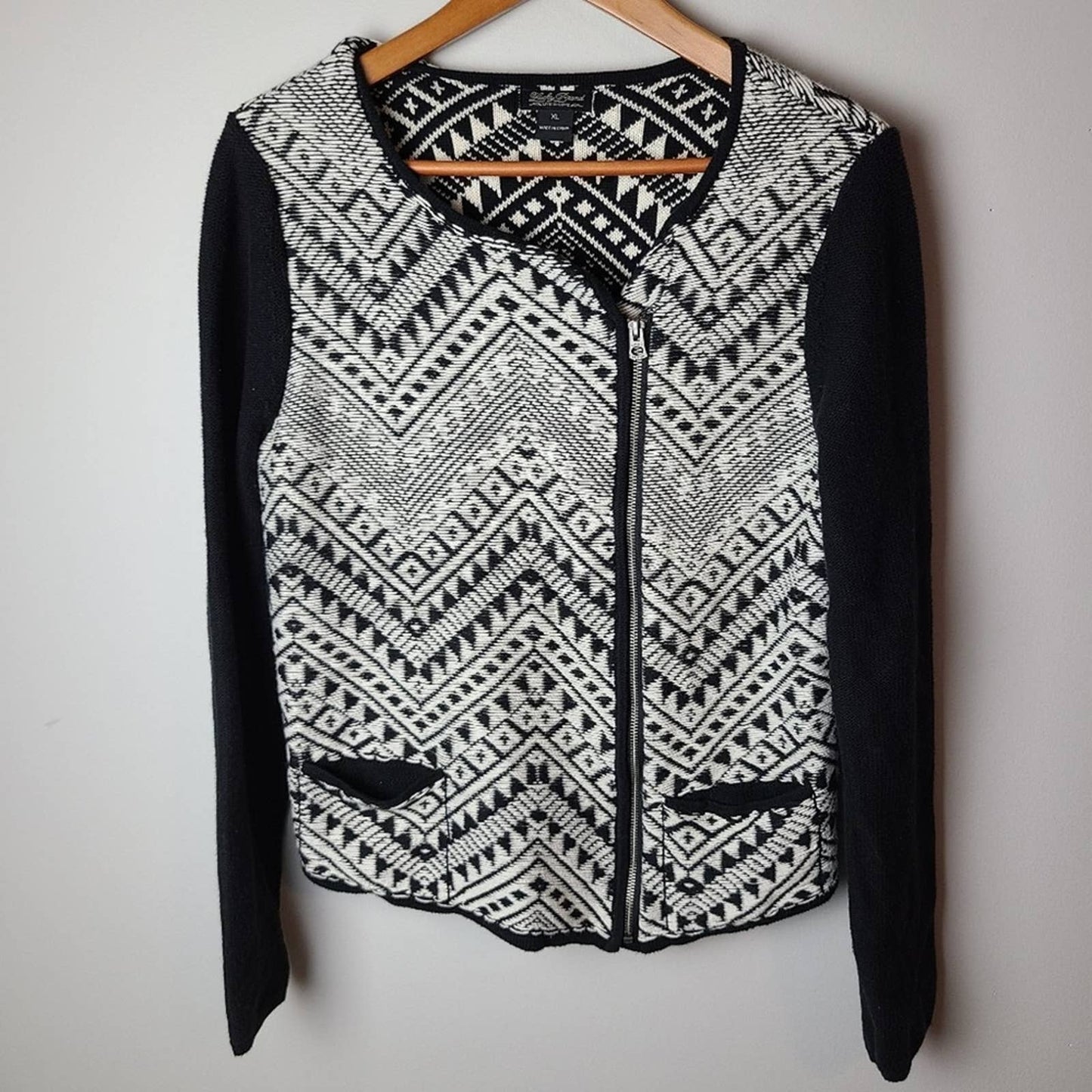 Lucky Brand Aztec Sweater Moto Jacket