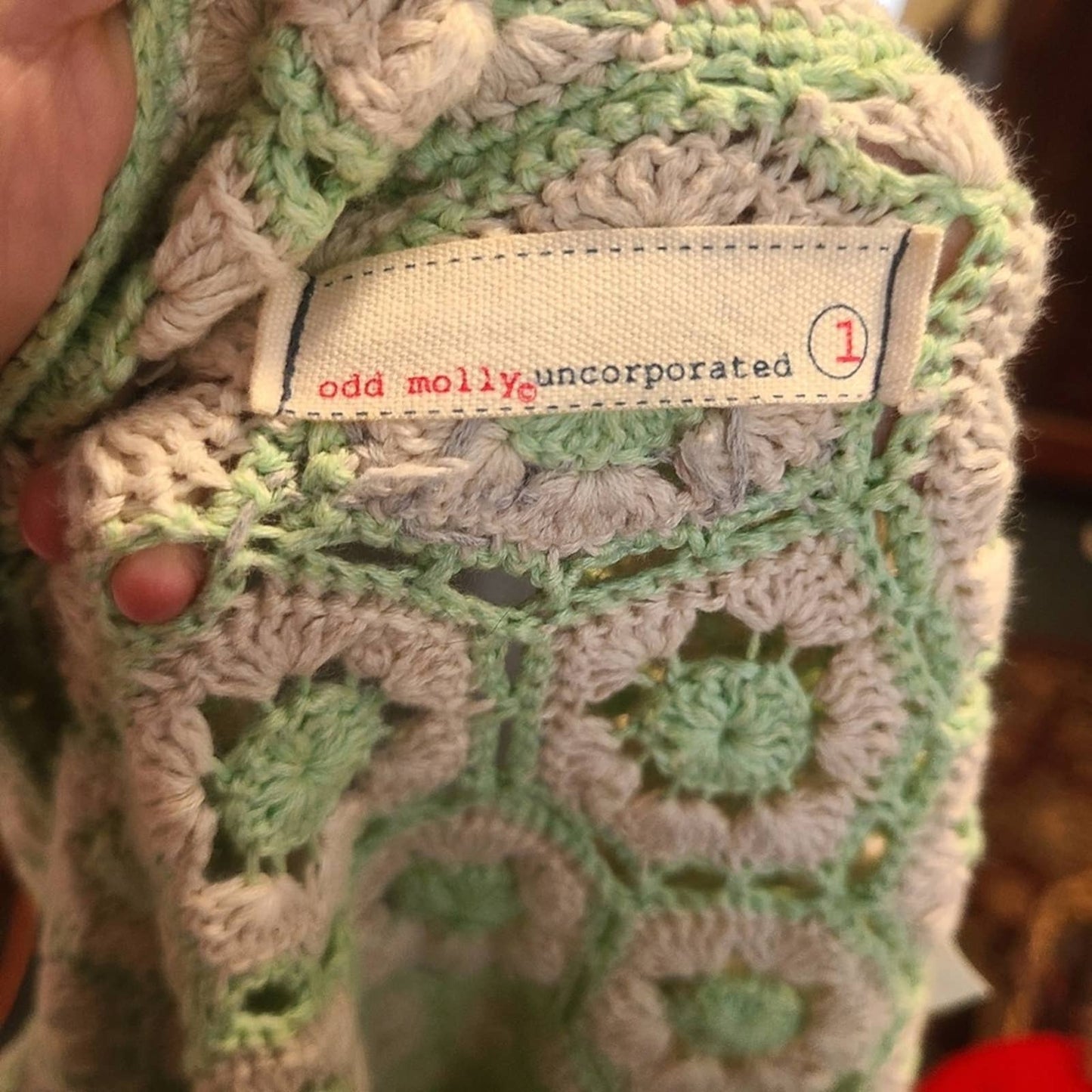 Odd Molly Crocheted Knit Cardigan