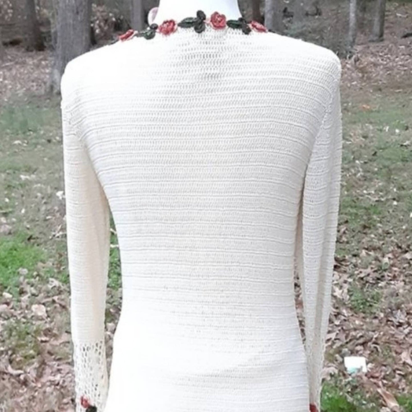 Michelle Renee Knit Crocheted Appliqued Sweater