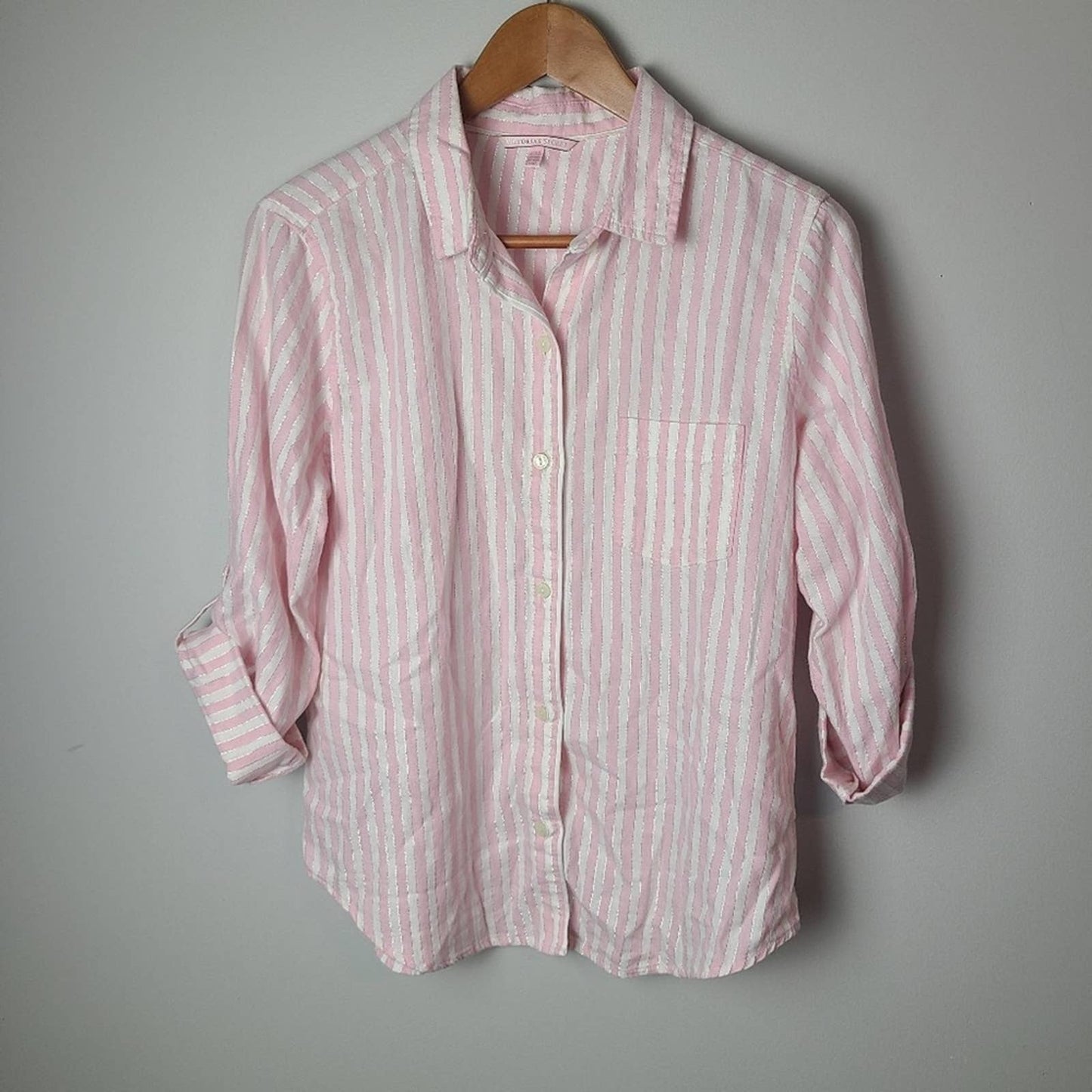 Victoria's Secret Pink and white striped shirt