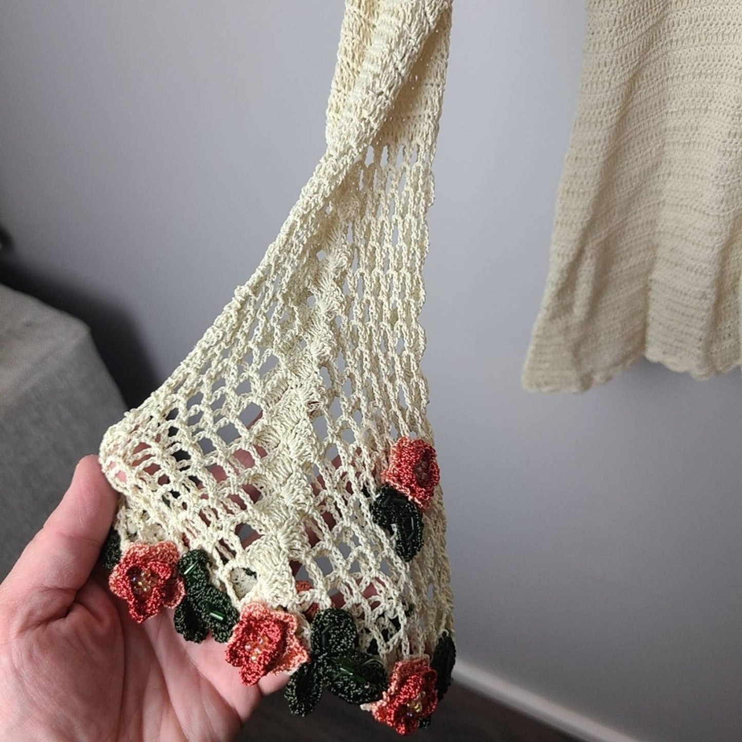 Michelle Renee Knit Crocheted Appliqued Sweater