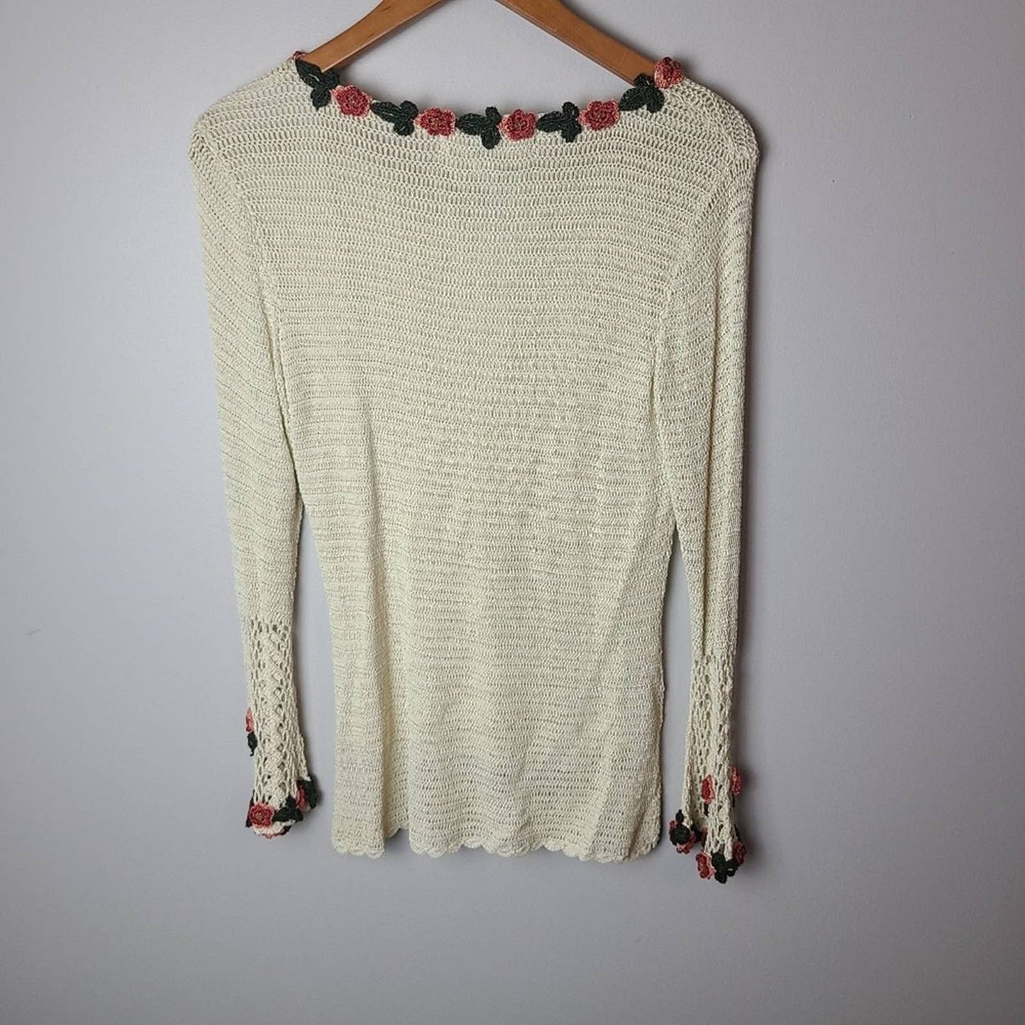 Michelle Renee Knit Crocheted Appliqued Sweater
