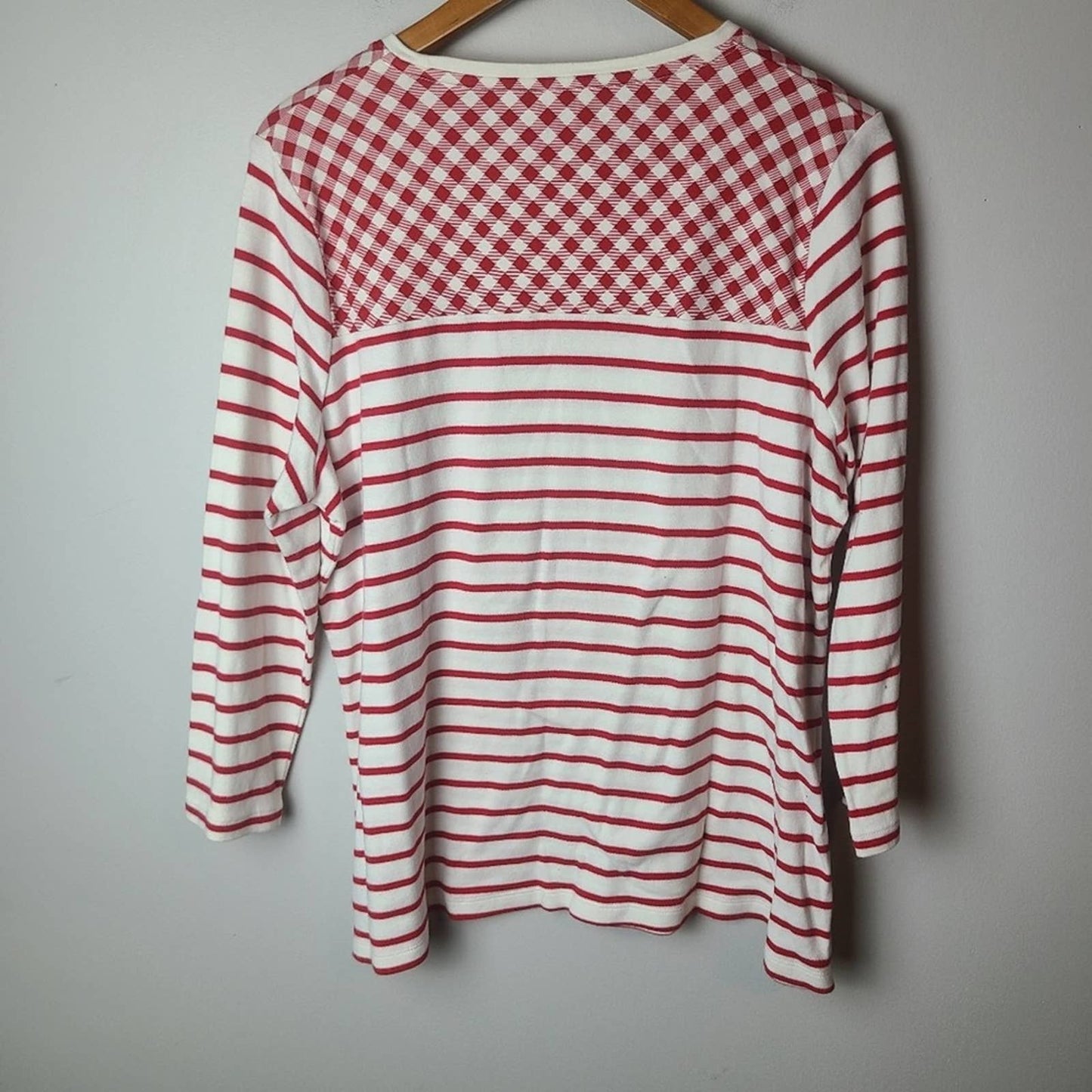 Kim Rogers Striped Plaid Tunic Shirt