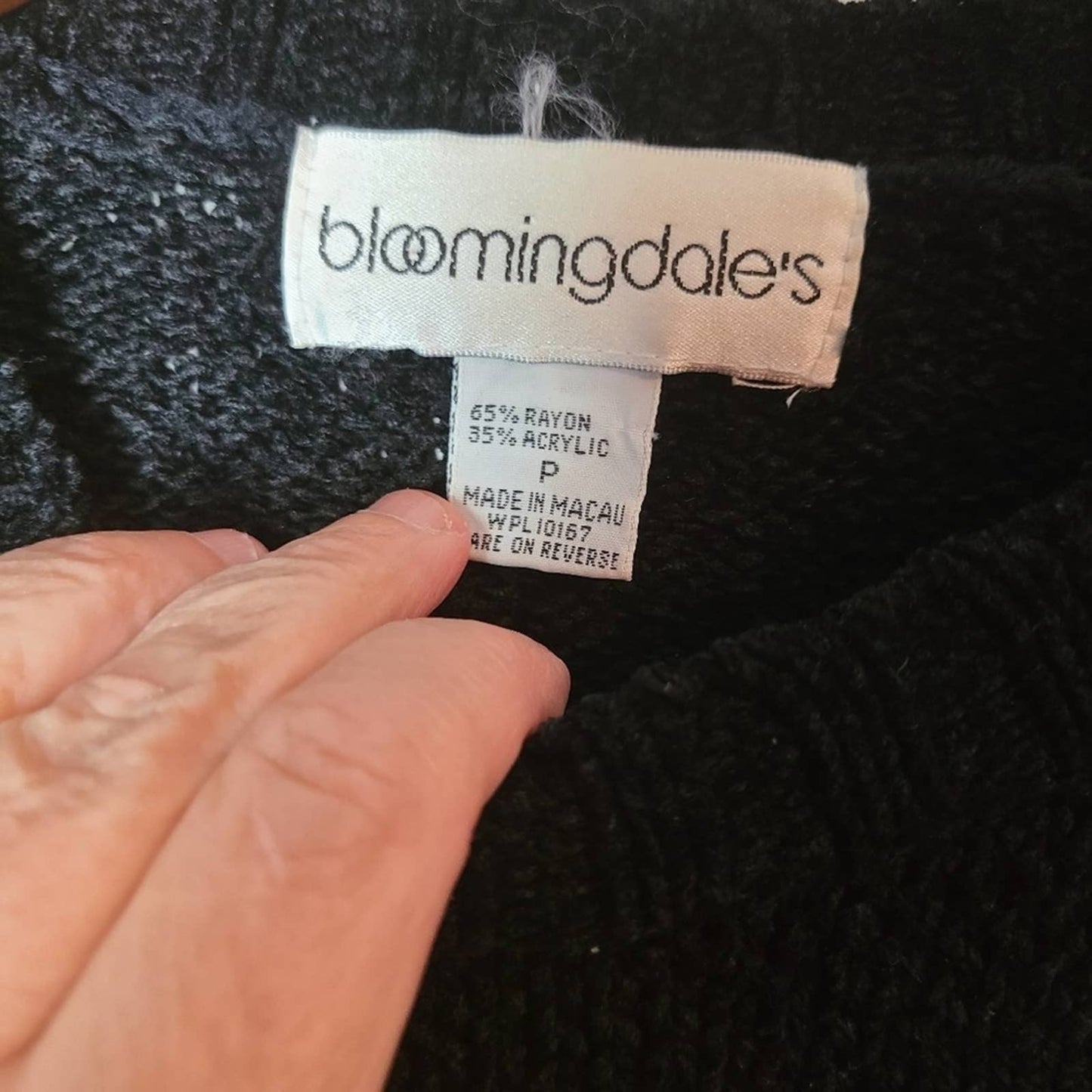 Bloomingdale's Black Chenille Heart Sweater