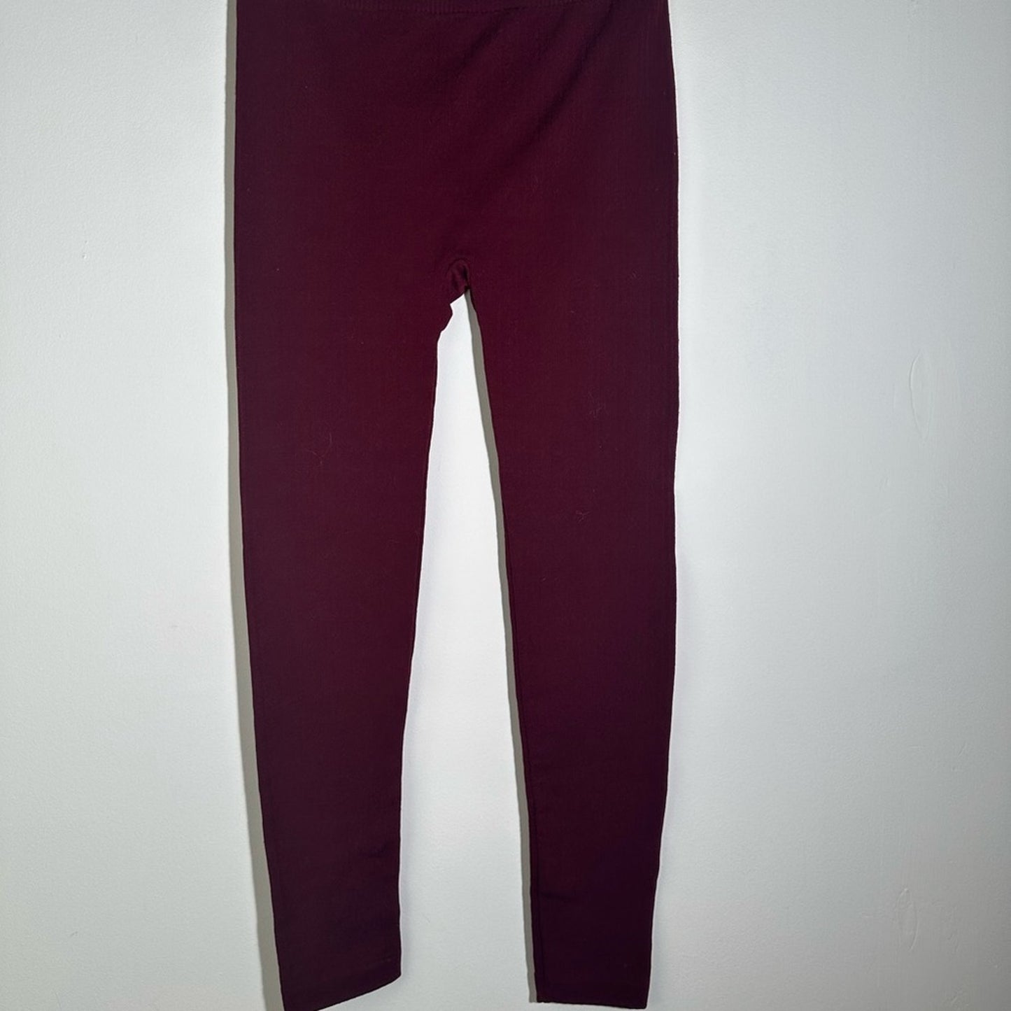 Faded Glory Burgundy Leggings High Waist Stretchy Bottoms