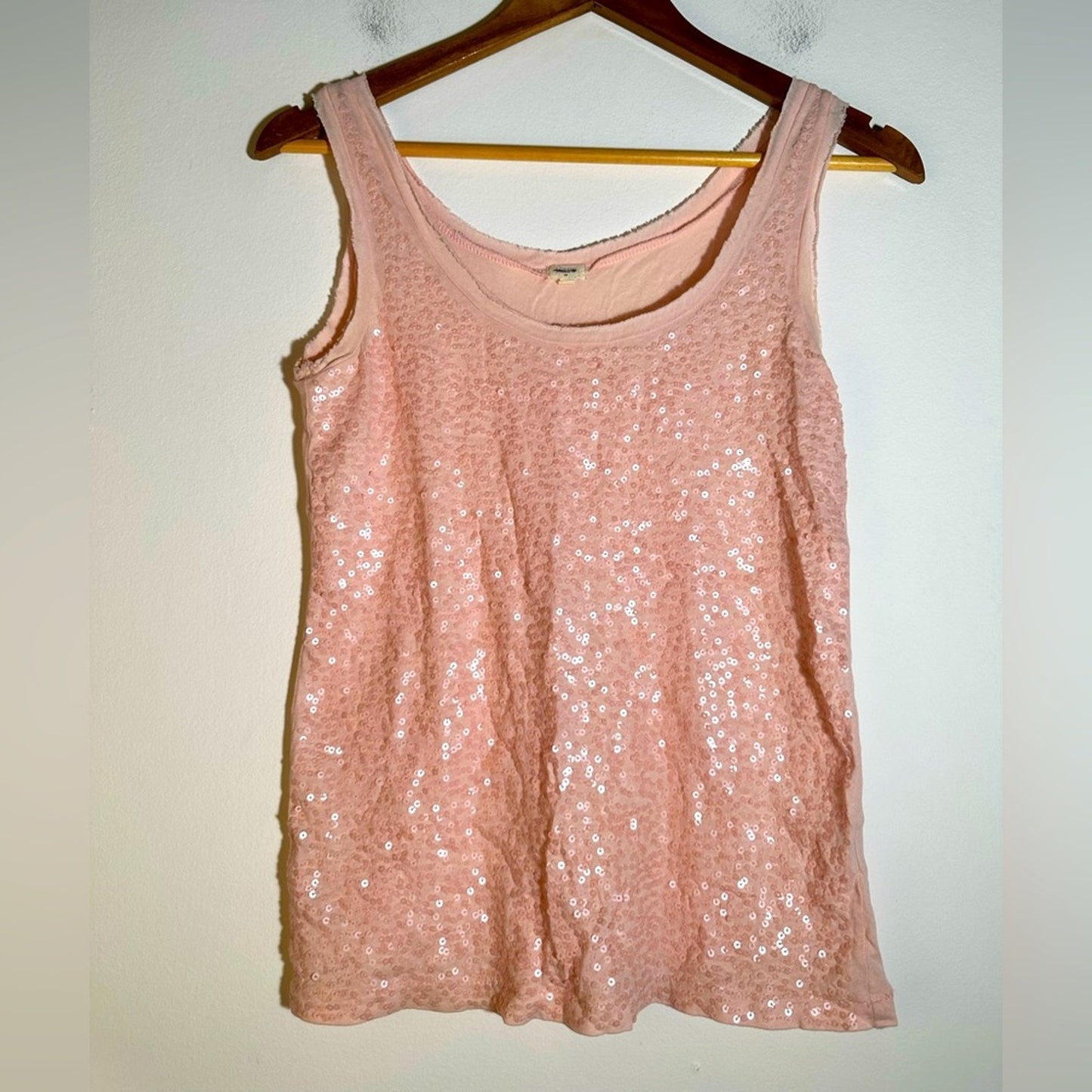Women's Pink Sequin Tank Top