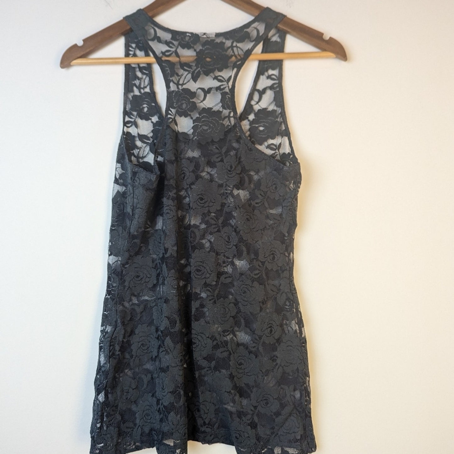 Lace Rose Sheer Tank Top - Small