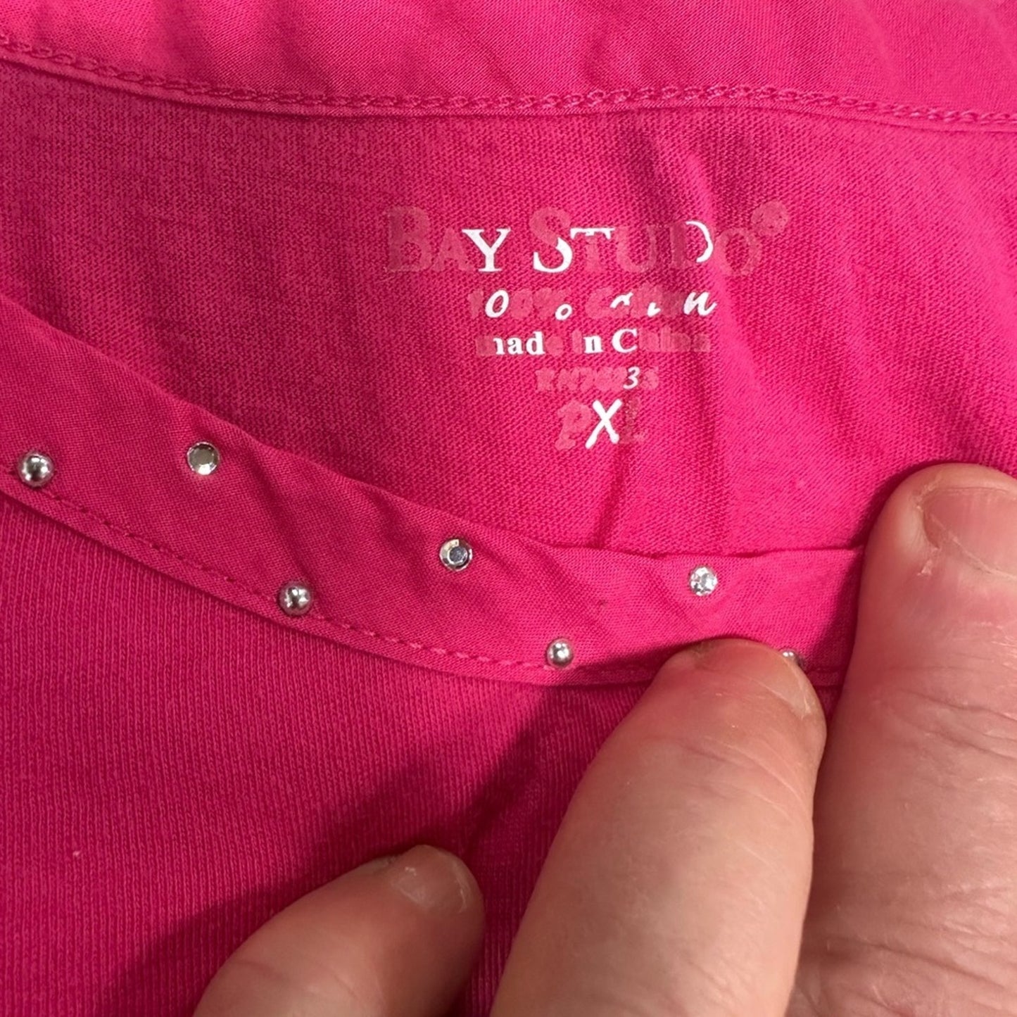 Bay Studio Fitted Pink Cap Sleeve Tee