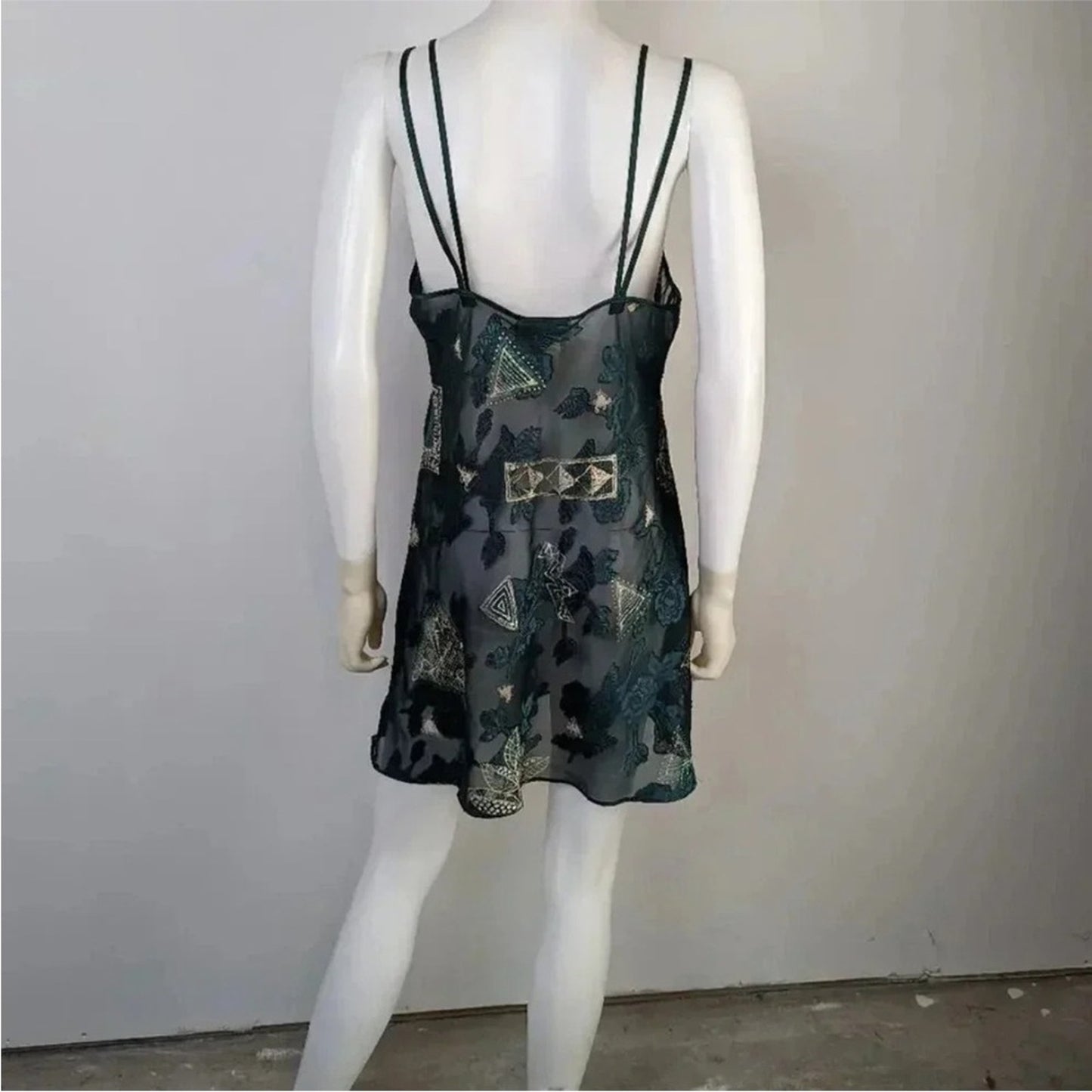 Expressions Emerald and Gold Embroidered Chemise