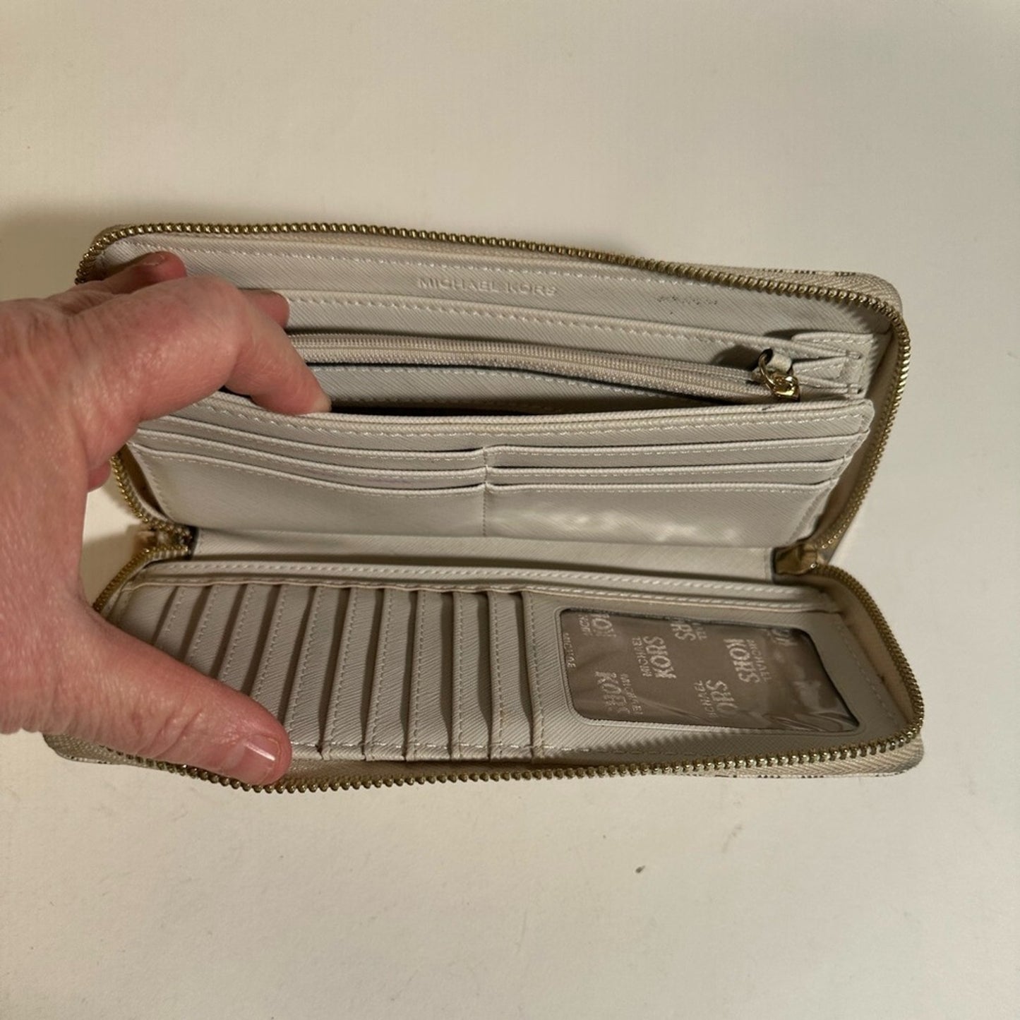 Michael Kors Monogrammed Jet Set Zip Wallet