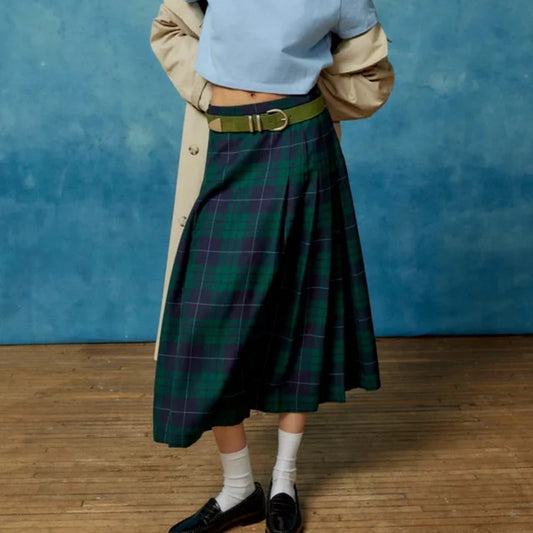 Vintage Laird Portch of Scotland Tartan Plaid Wool Skirt