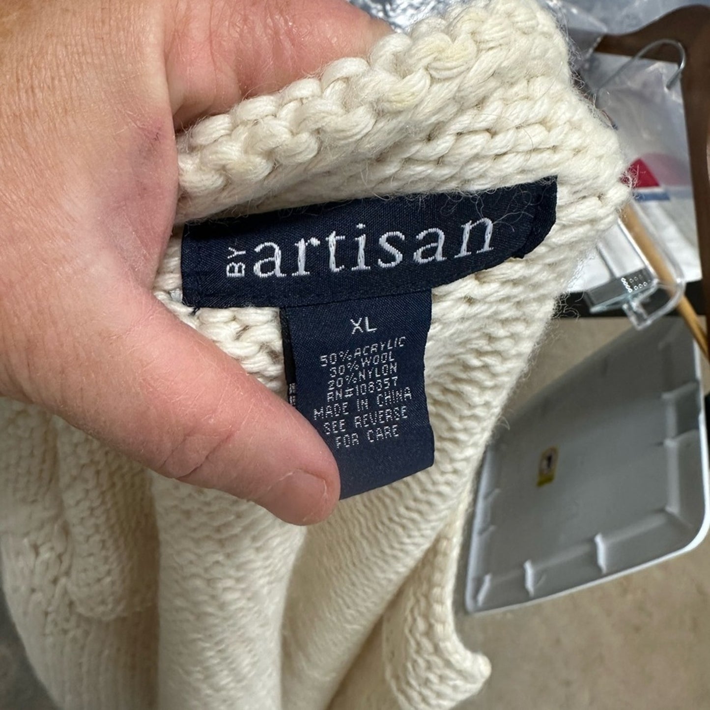 Artisan Cream Textured Vest with Open Front