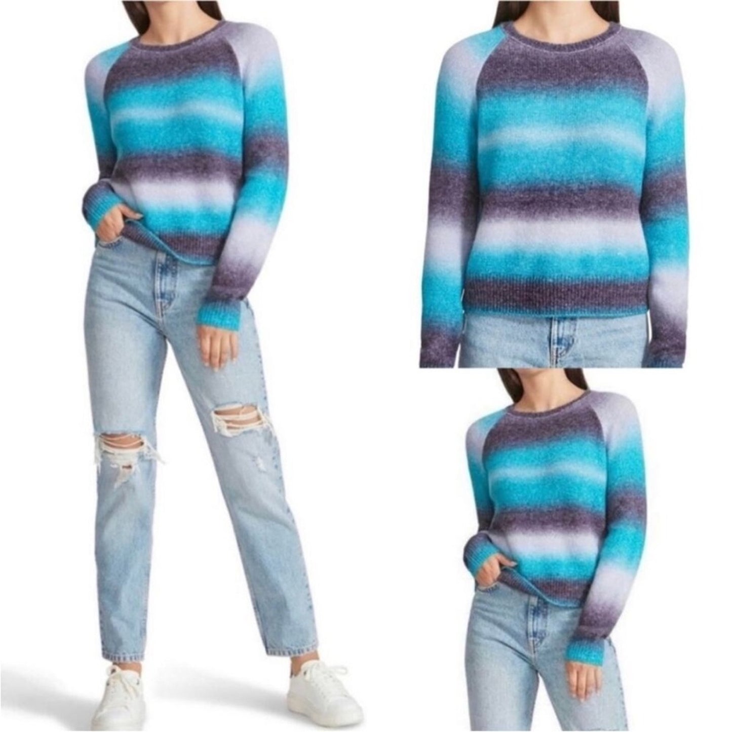 BB Dakota x Steve Madden Gradient Blue and Purple Women's Sweater