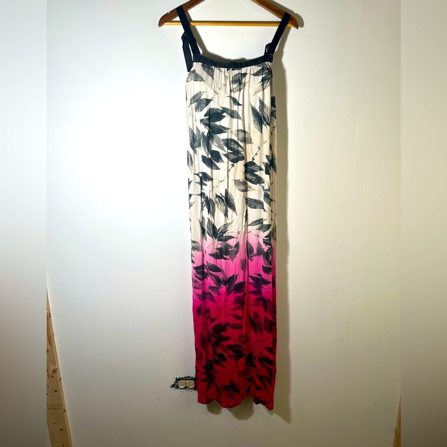 Black and Pink Ombre Maxi Dress