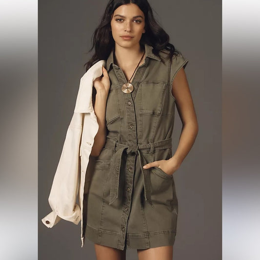 Banana Republic Olive Button-Up Dress